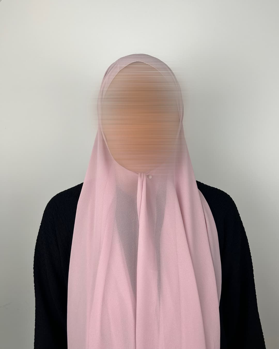 Foulard mousseline rose pâle – Vue de face – Maison Maleyka