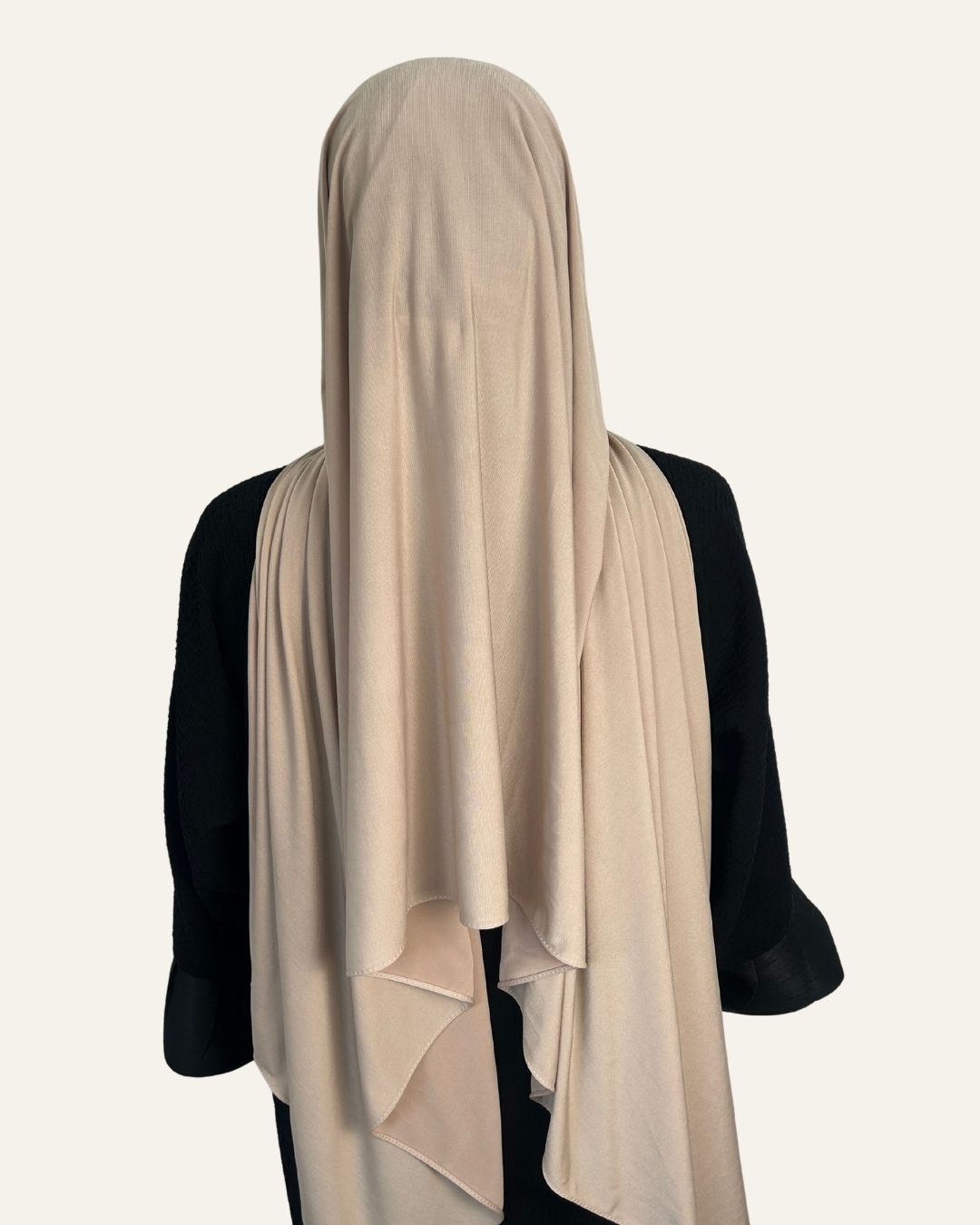Foulard jersey premium beige sable vu de dos