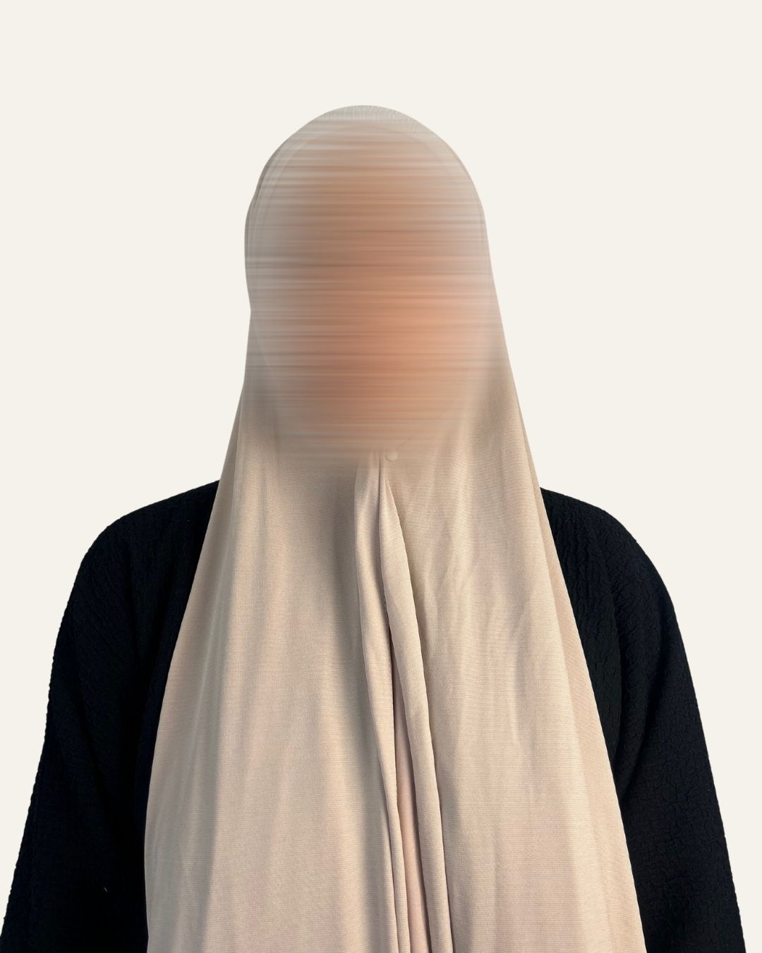 Foulard jersey premium beige sable porté de face