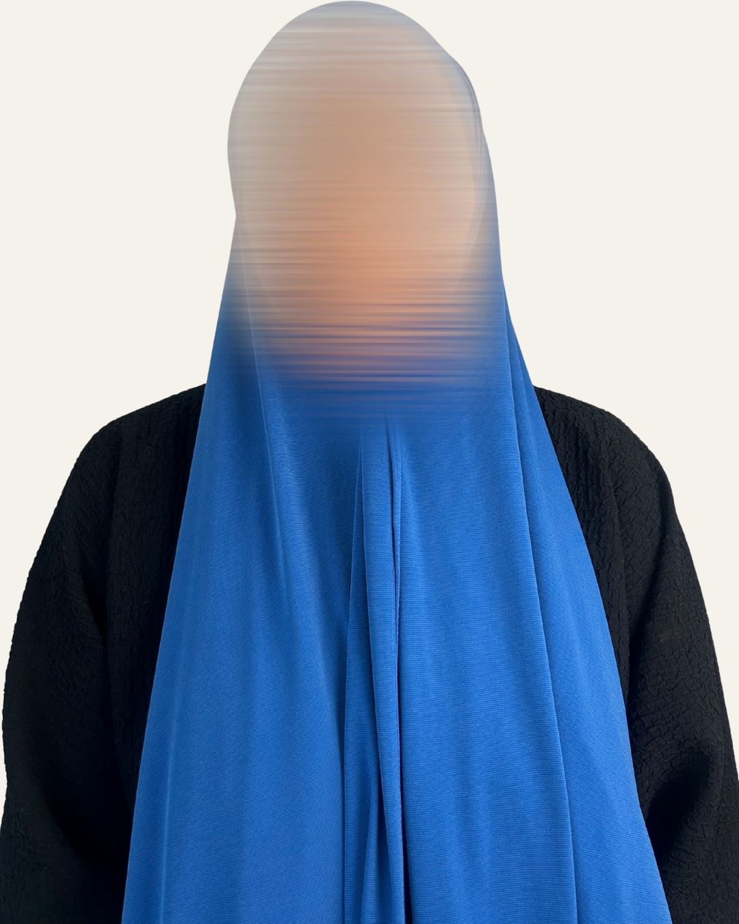 Foulard jersey premium bleu cobalt porté vu de face