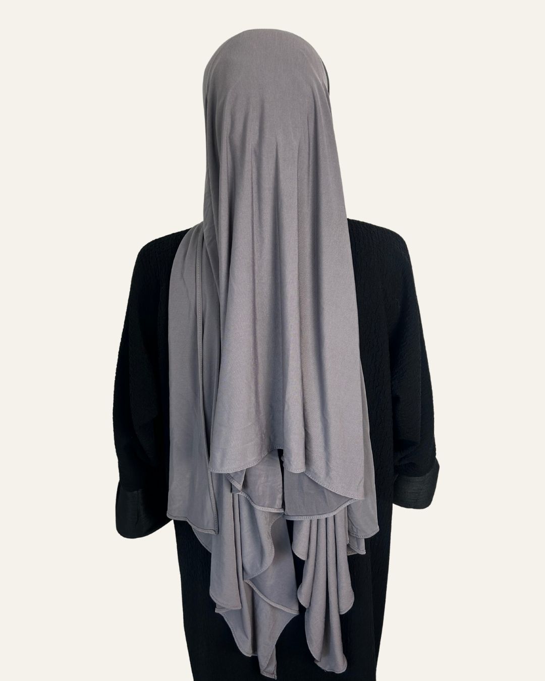 Foulard jersey premium gris foncé porté vu de dos