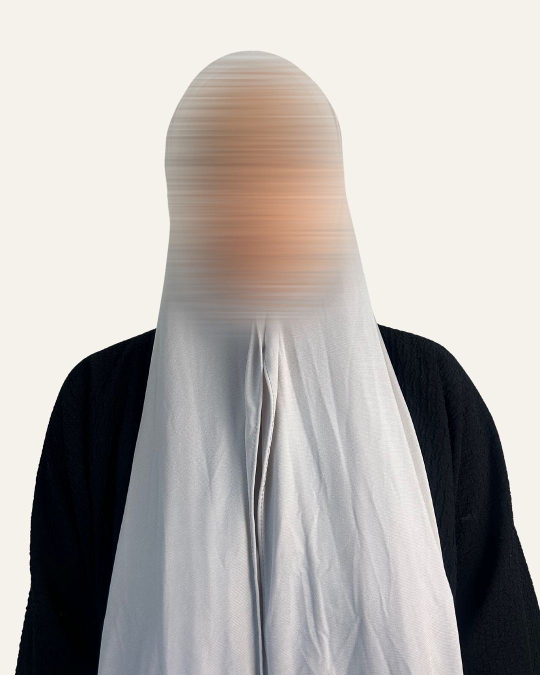 Foulard jersey premium gris perle porté, vue de face