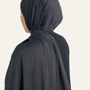 Foulard jersey premium noir porté vu de profil dos