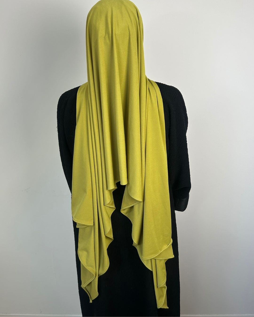 Foulard jersey premium vert citron porté vu de dos