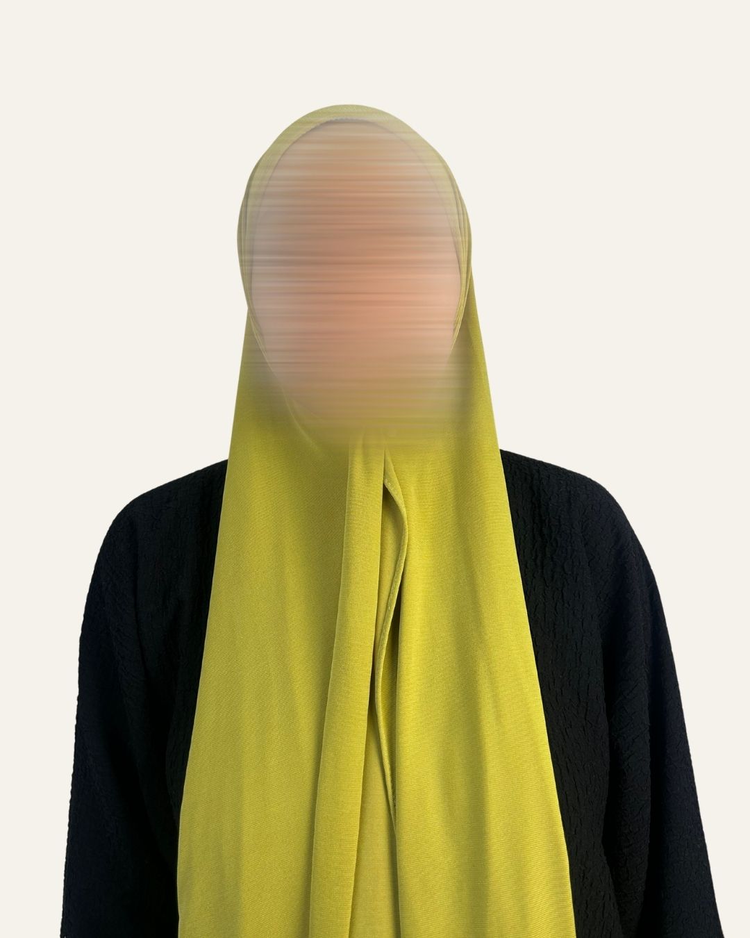 Foulard jersey premium vert citron porté vu de face